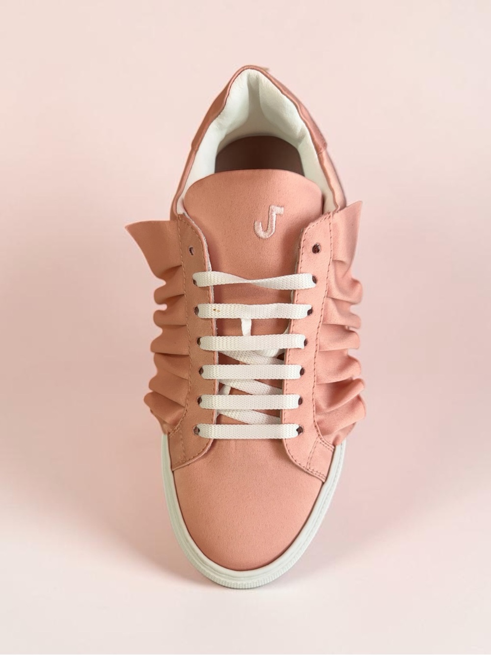 JOSHUA SANDERS - pink 
Ruffle Satin Sneakers